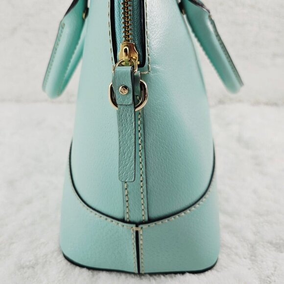 KATE SPADE Wellesley Rachelle Turquoise Texturedt Leather Domed Satchel Handbag - Picture 7 of 16